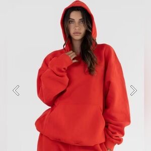 Comfrt minimalist bundle Crimson hoodie and sweatpants